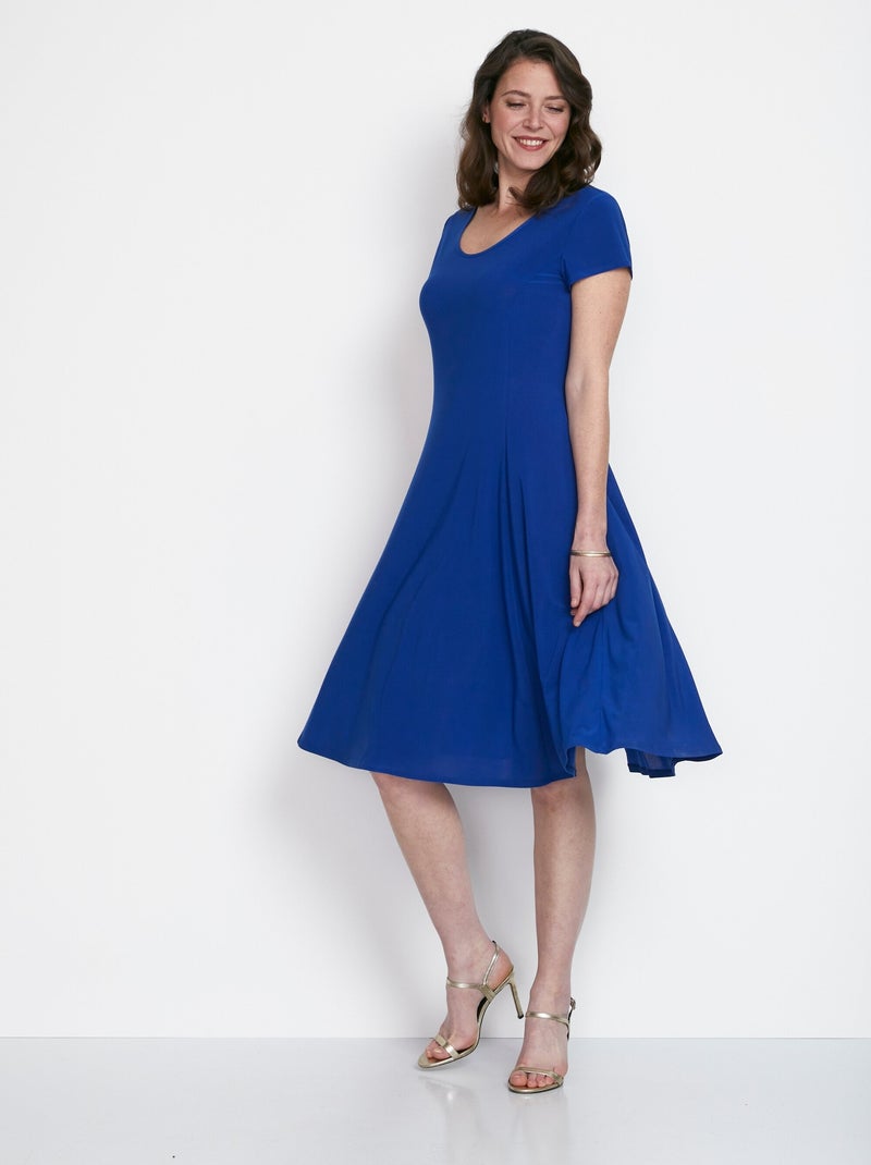 Vestido corto evasé curvado - Afibel Azul - Kiabi