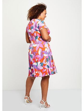 Vestido corto evasé estampado - AFIBEL