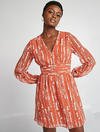 Vestido corto evasé estampado