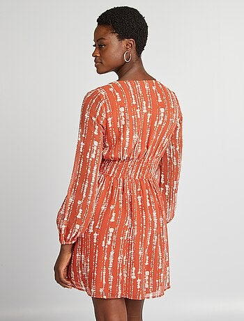 Vestido corto evasé estampado