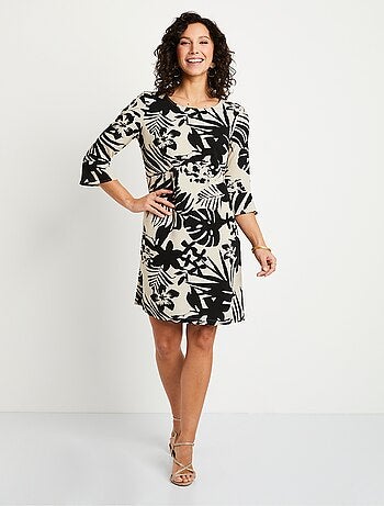 Vestido corto fluido fluido floral - Afibel