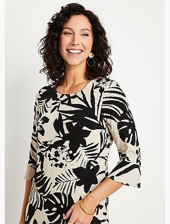 Vestido corto fluido fluido floral - Afibel