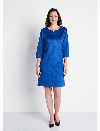 Vestido corto completo en ante liso - Afibel