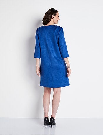 Vestido corto completo en ante liso - Afibel