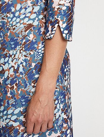 Vestido corto holgado estampado manga 3/4 - Afibel