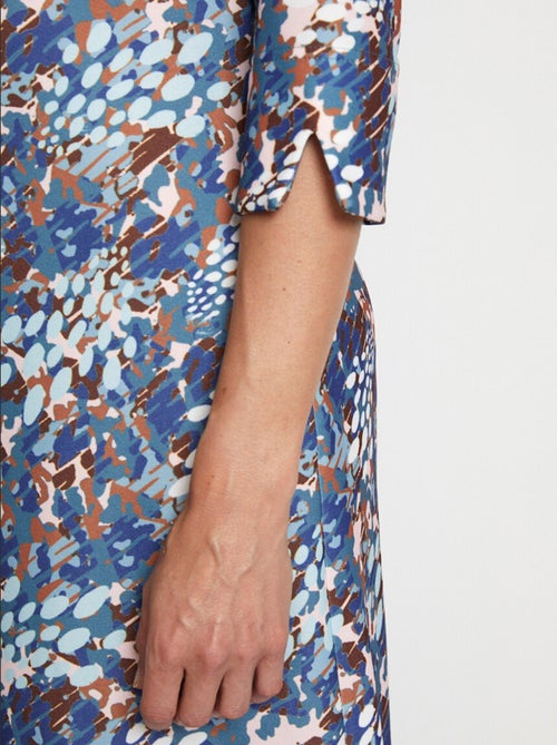 Vestido corto holgado estampado manga 3/4 - Afibel - Kiabi