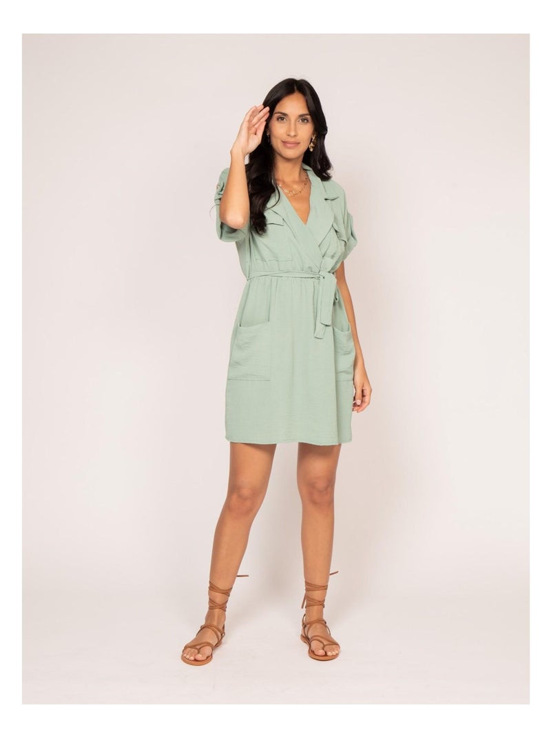Vestido corto IJOLY Verde agua - Kiabi