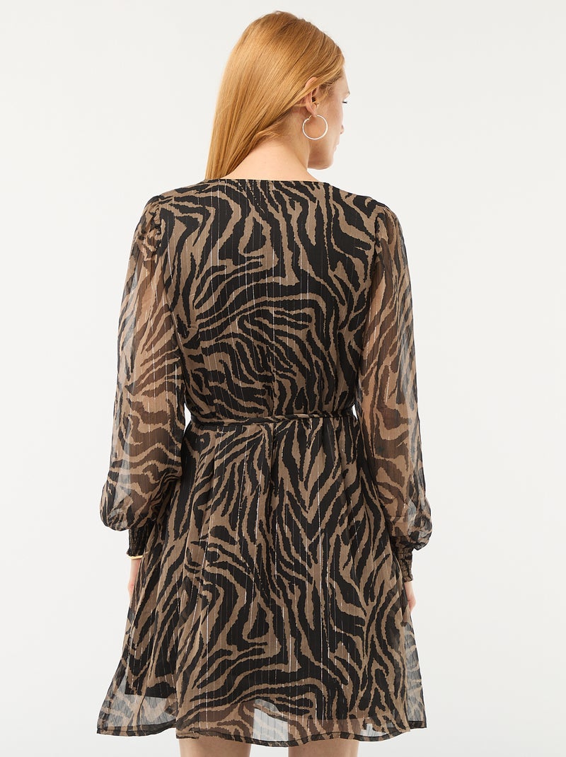 Vestido corto 'JDY' de gasa con hilos brillantes Negro - Kiabi
