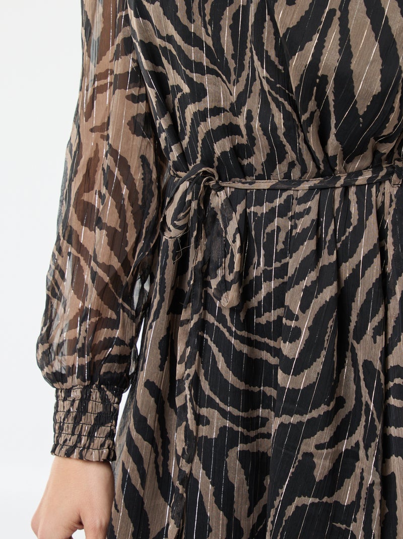 Vestido corto 'JDY' de gasa con hilos brillantes Negro - Kiabi