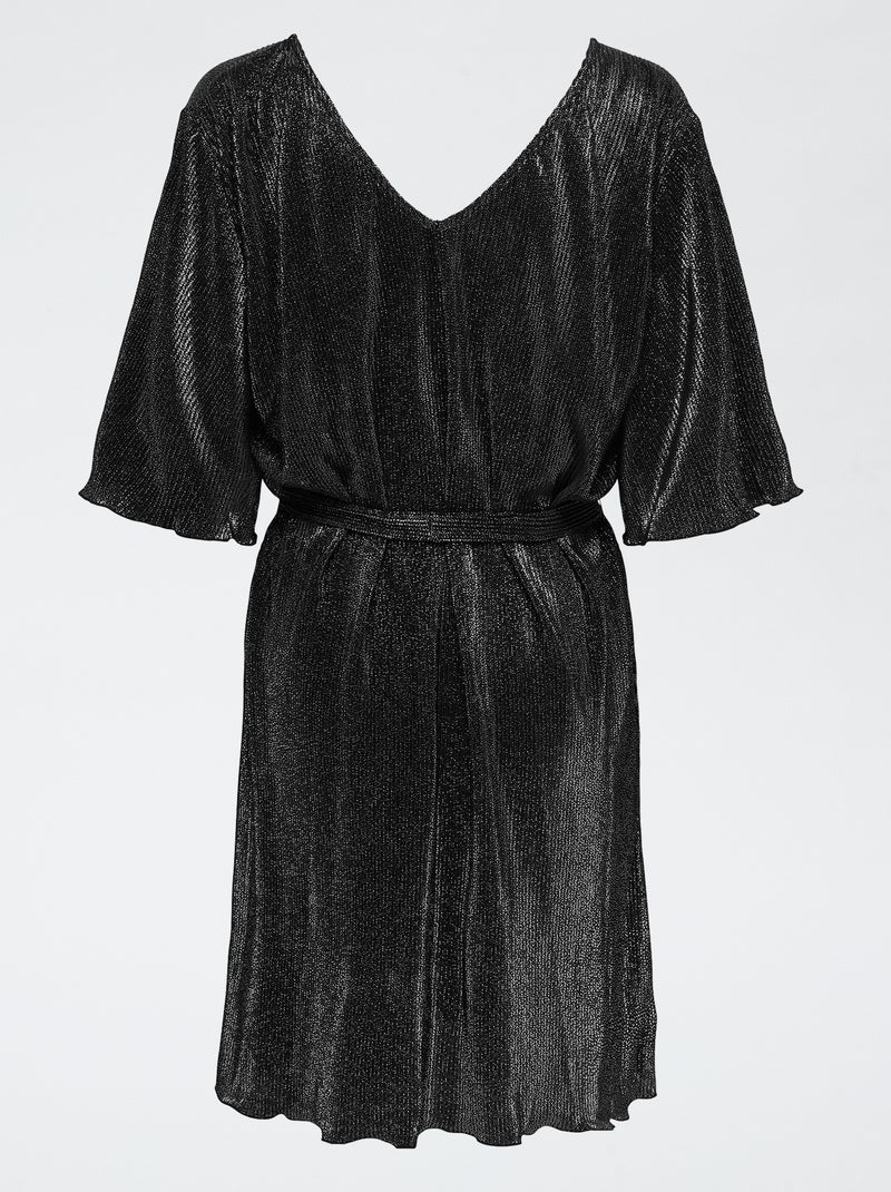Vestido corto 'JDY' plisado liso Negro - Kiabi