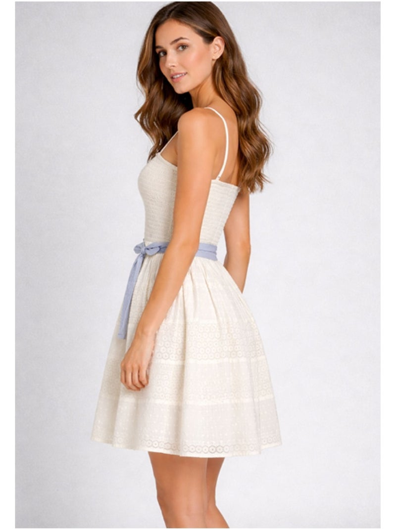 Vestido corto Kebello Blanco - Kiabi