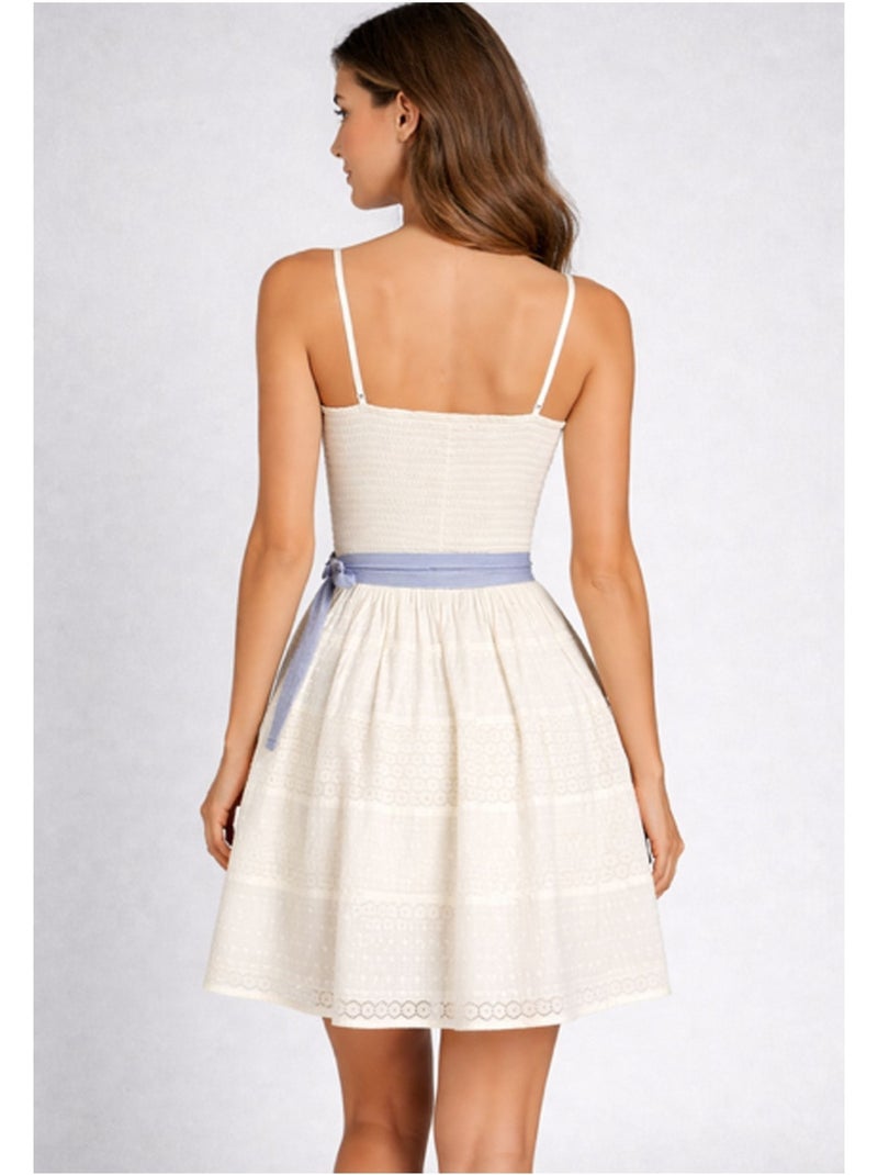 Vestido corto Kebello Blanco - Kiabi