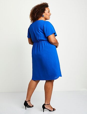 Vestido corto liso evasé - Afibel