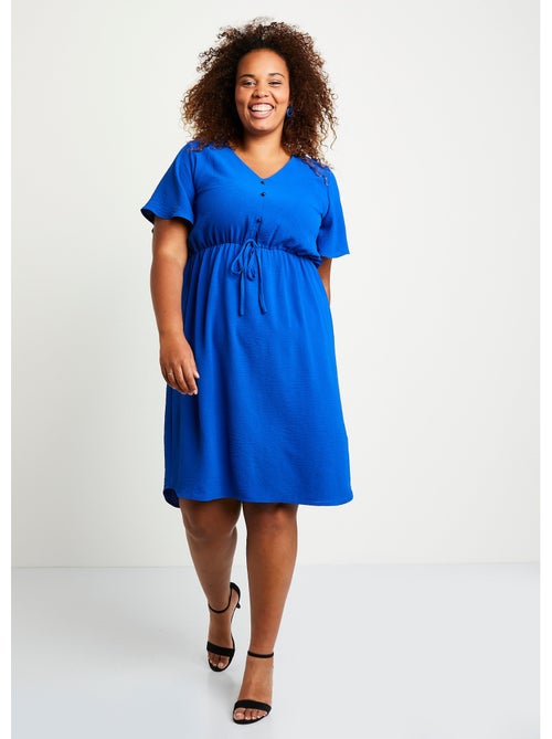 Vestido corto liso evasé - Afibel - Kiabi