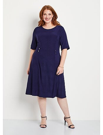 Vestido corto liso evasé - Afibel