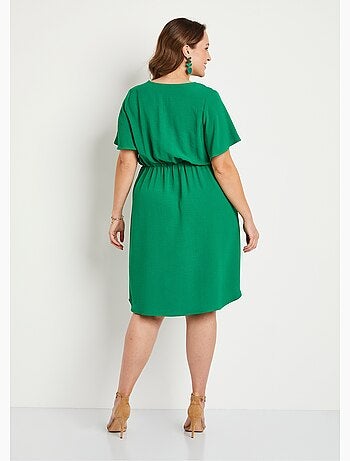 Vestido corto liso evasé - Afibel