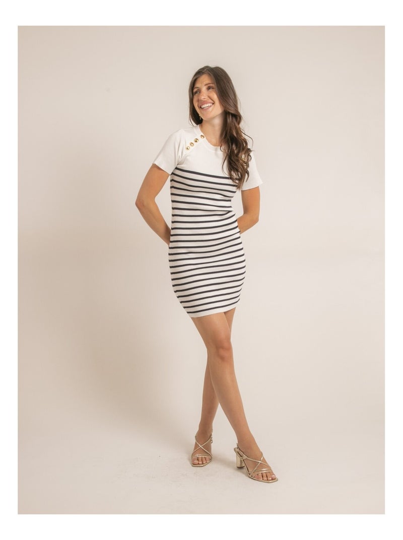 Vestido corto marinero INIA Blanco - Kiabi