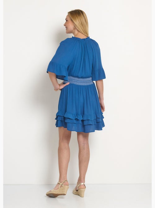 Vestido corto plisado con cintura elástica - Afibel - Kiabi Vestido corto plisado con cintura elástica - Afibel - Kiabi