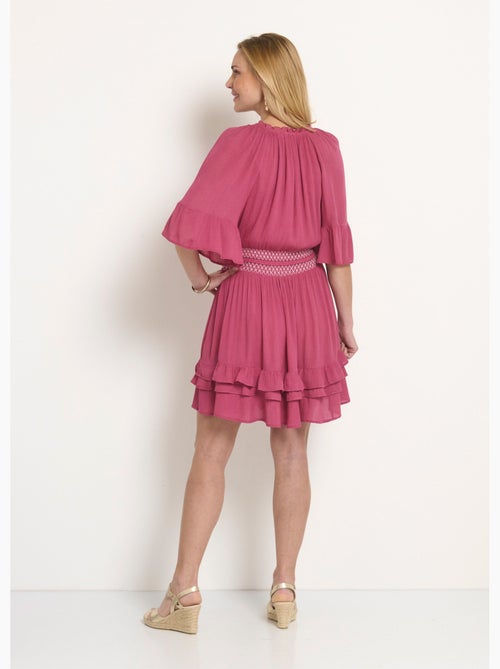 Vestido corto plisado con cintura elástica - Afibel - Kiabi Vestido corto plisado con cintura elástica - Afibel - Kiabi