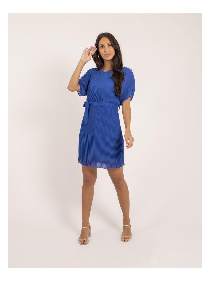 Vestido corto plissée IWILD Azul real - Kiabi