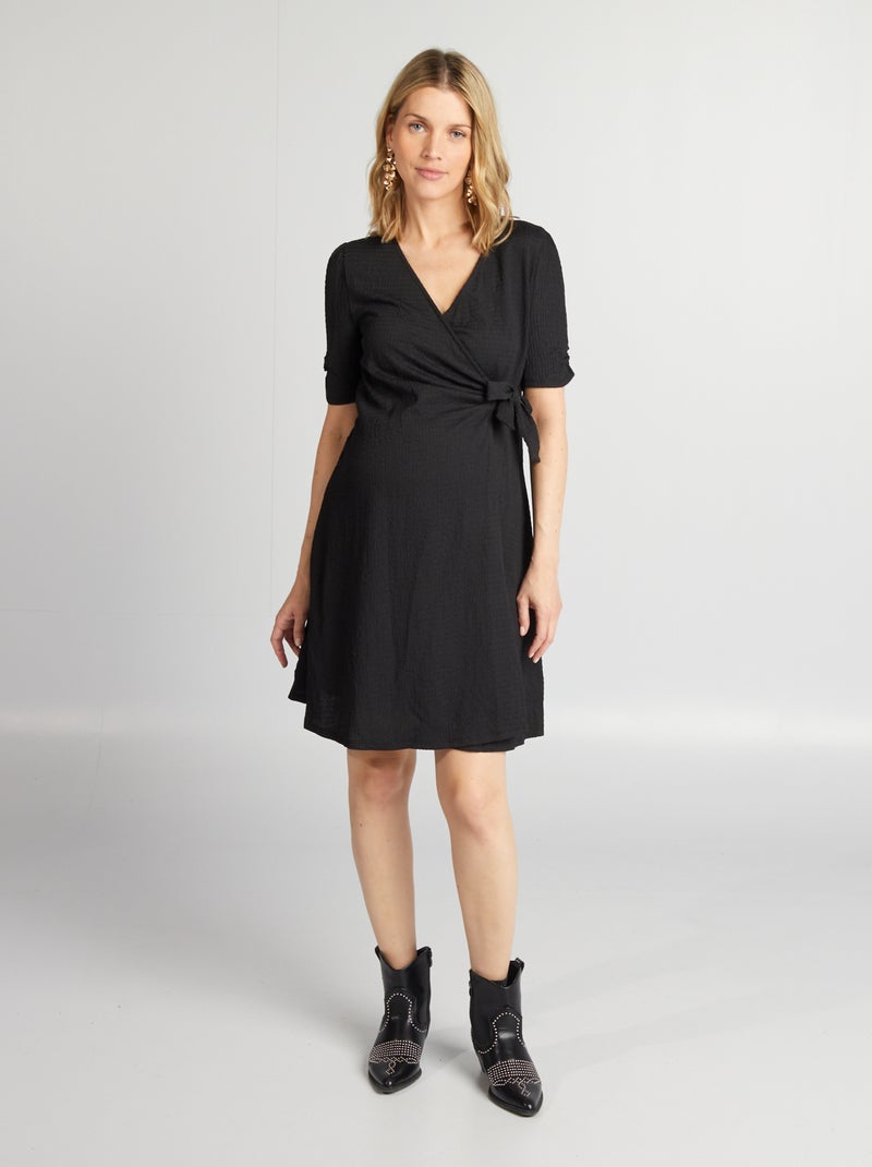 Vestido corto premamá negro - Kiabi