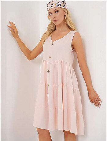 Vestido corto sin mangas con botones bdart