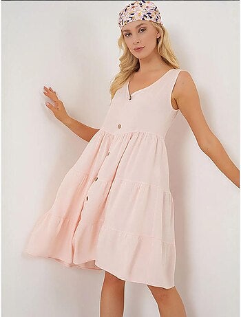 Vestido corto sin mangas con botones bdart