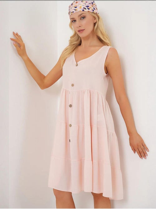 Vestido corto sin mangas con botones bdart - Kiabi