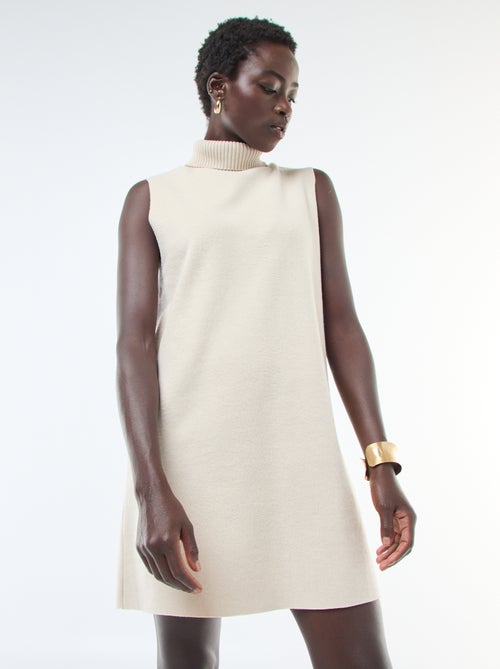 Vestido corto sin mangas con cuello alto - Kiabi