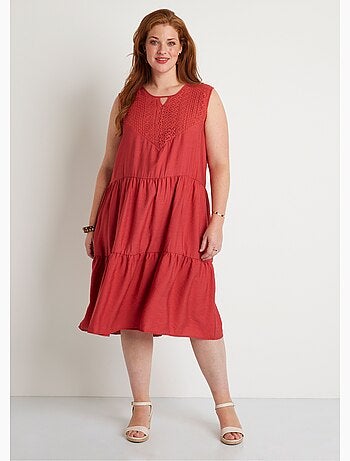 Vestido corto sin mangas con volantes - Afibel