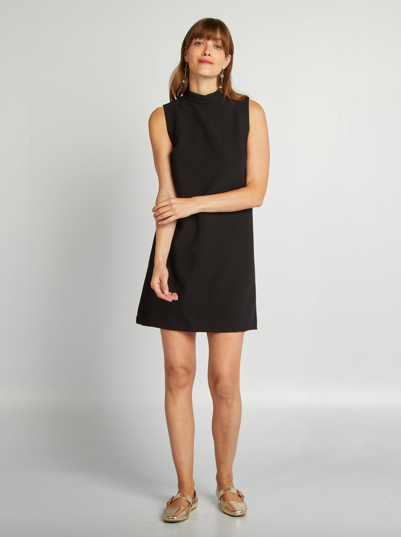 Vestido corto sin mangas negro - Kiabi