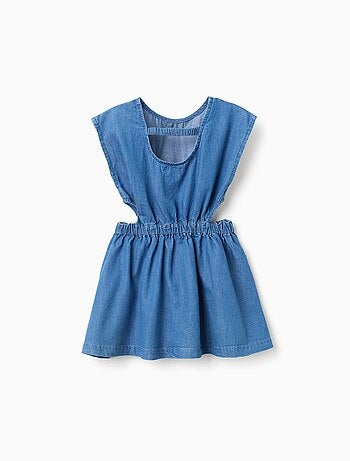 Vestido corto sin mangas vaquero con aberturas
