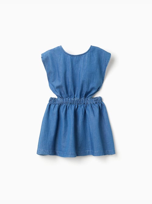 Vestido corto sin mangas vaquero con aberturas - Kiabi