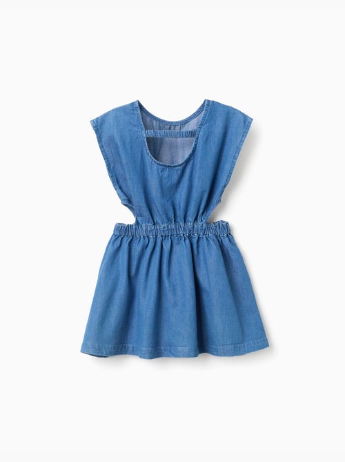 Vestido corto sin mangas vaquero con aberturas - Kiabi