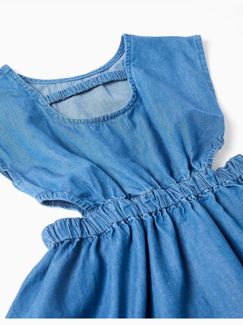 Vestido corto sin mangas vaquero con aberturas - Kiabi