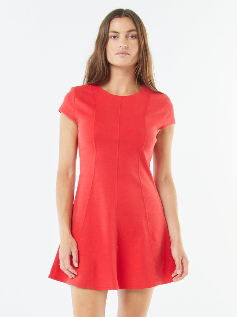 Vestido corto skater Rojo - Kiabi