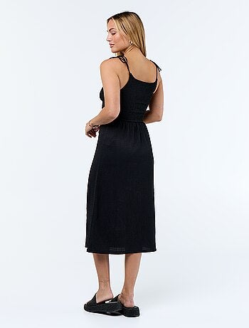 Vestido corto smock liso