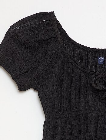 Vestido corto tipo globo de manga corta