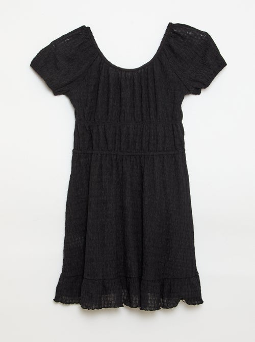 Vestido corto tipo globo de manga corta - Kiabi