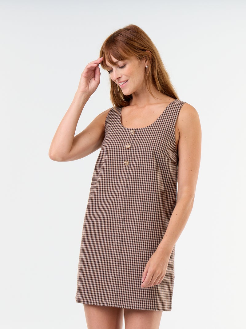 Vestido corto tipo pichi Marron - Kiabi