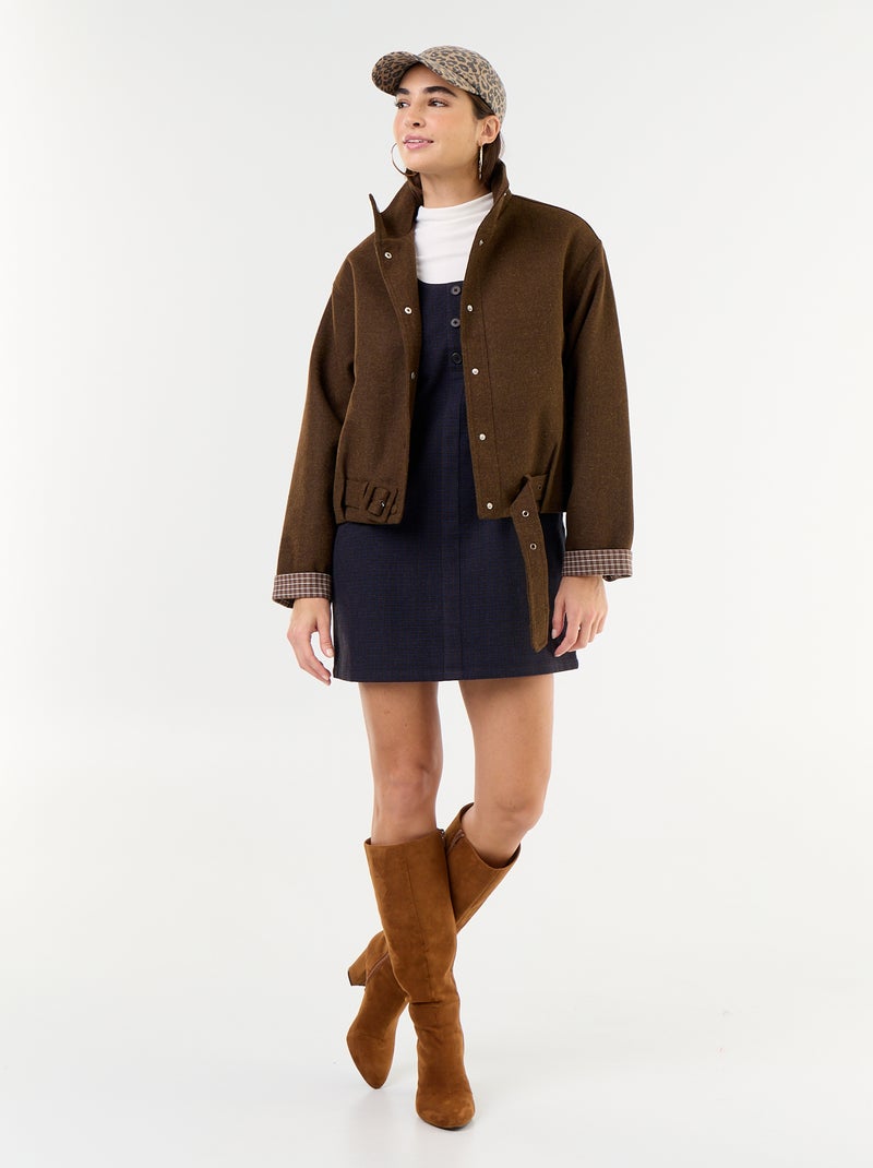 Vestido corto tipo pichi Marron - Kiabi