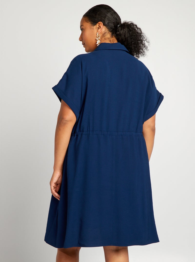 Vestido corto tipo sahariana AZUL - Kiabi