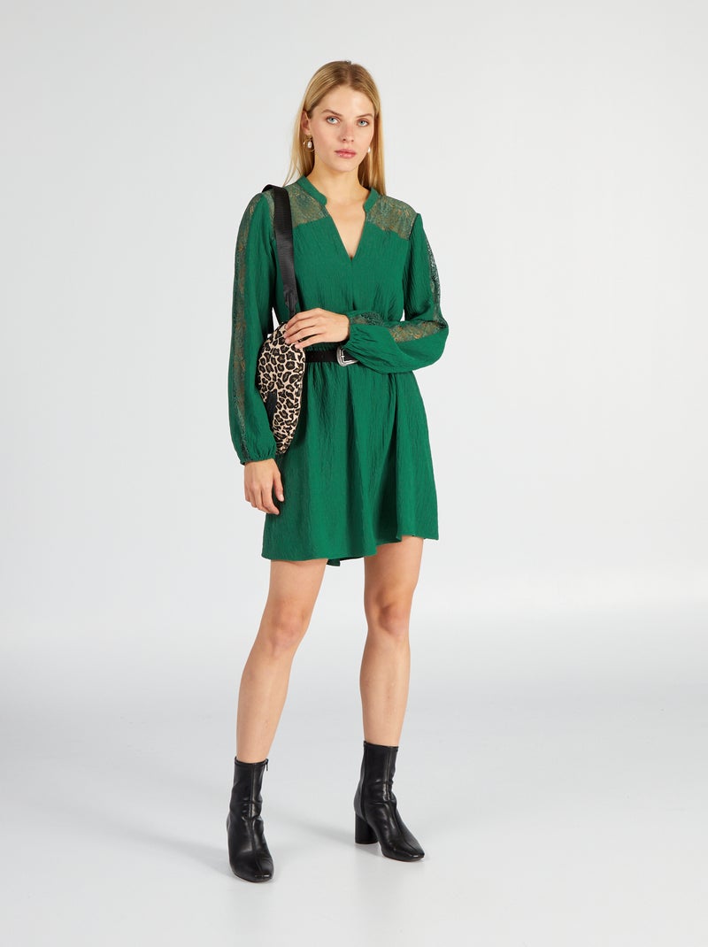 Vestido corto VERDE - Kiabi