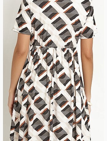 Vestido cruzado con estampado geométrico - Afibel