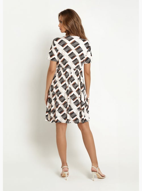 Vestido cruzado con estampado geométrico - Afibel - Kiabi