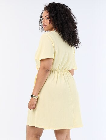 Vestido cruzado de punto gofrado