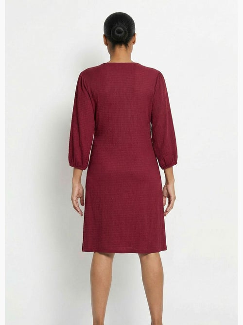 Vestido cruzado de punto gofre - Afibel - Kiabi