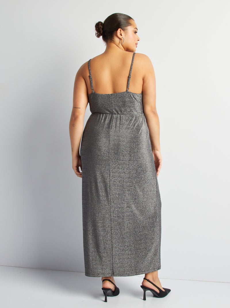 Vestido cruzado de punto GRIS - Kiabi