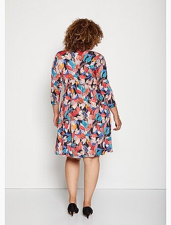 Vestido cruzado drapeado estampado - AFIBEL