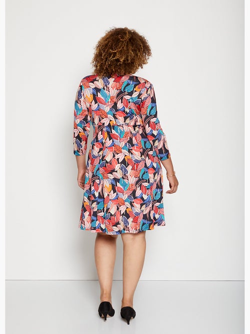 Vestido cruzado drapeado estampado - AFIBEL - Kiabi